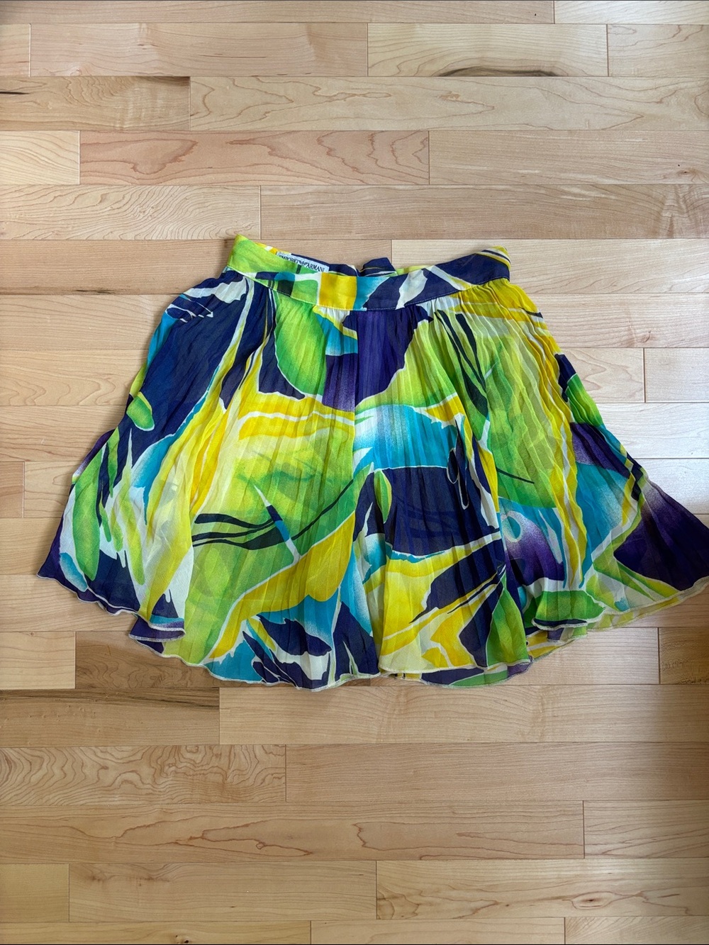 Emporio Armani Multicolor Abstract Circle Skirt - Yellow, Green & Blue